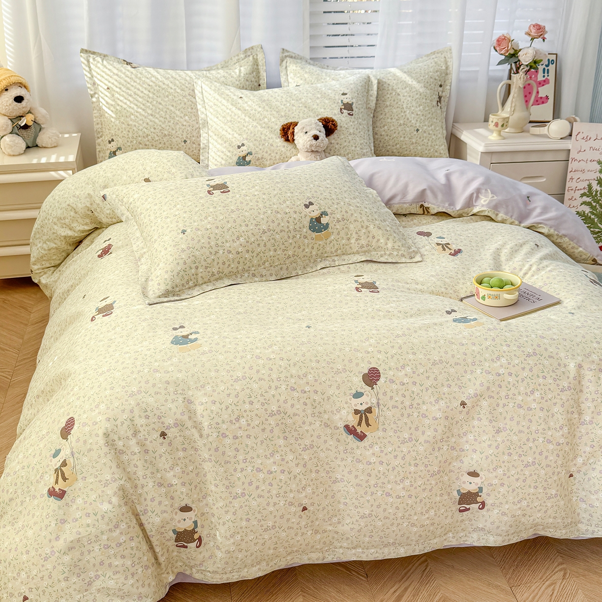 91家纺网 家纺一手货源 找家纺 尚帛 2026新款全棉品质喷气印花爆款四件套 多规格套件 单品系列-单被套 碎花学院