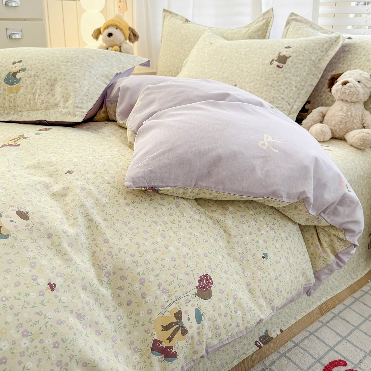 91家纺网 家纺一手货源 找家纺 尚帛 2026新款全棉品质喷气印花爆款四件套 多规格套件 单品系列-单被套 碎花学院