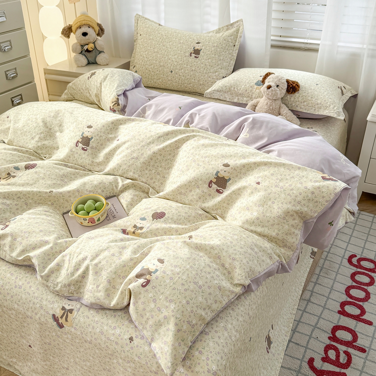 91家纺网 家纺一手货源 找家纺 尚帛 2026新款全棉品质喷气印花爆款四件套 多规格套件 单品系列-单被套 碎花学院