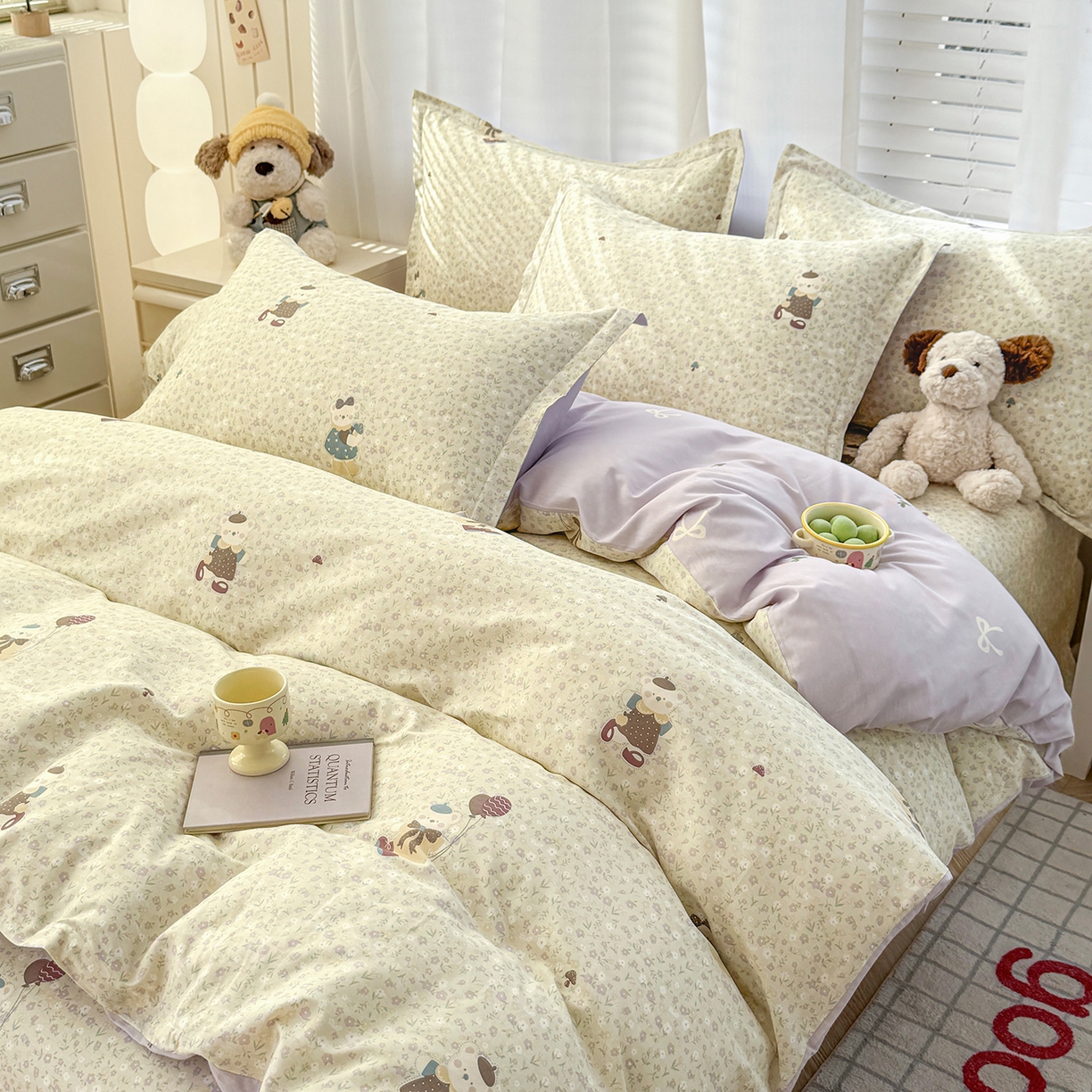 91家纺网 家纺一手货源 找家纺 尚帛 2026新款全棉品质喷气印花爆款四件套 多规格套件 单品系列-单被套 碎花学院