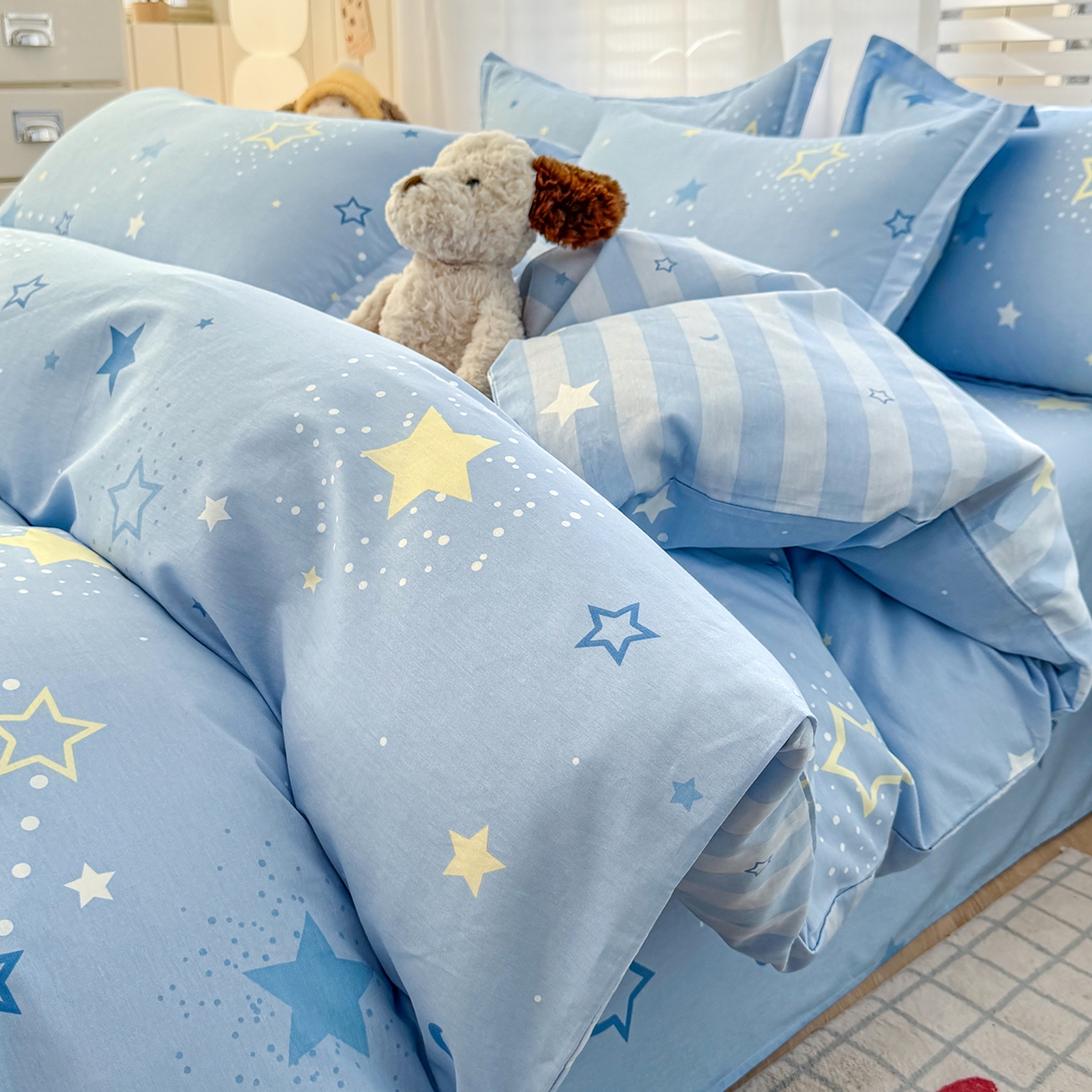 91家纺网 家纺一手货源 找家纺 尚帛 2026新款全棉品质喷气印花爆款四件套 多规格套件 单品系列-单被套 五星集