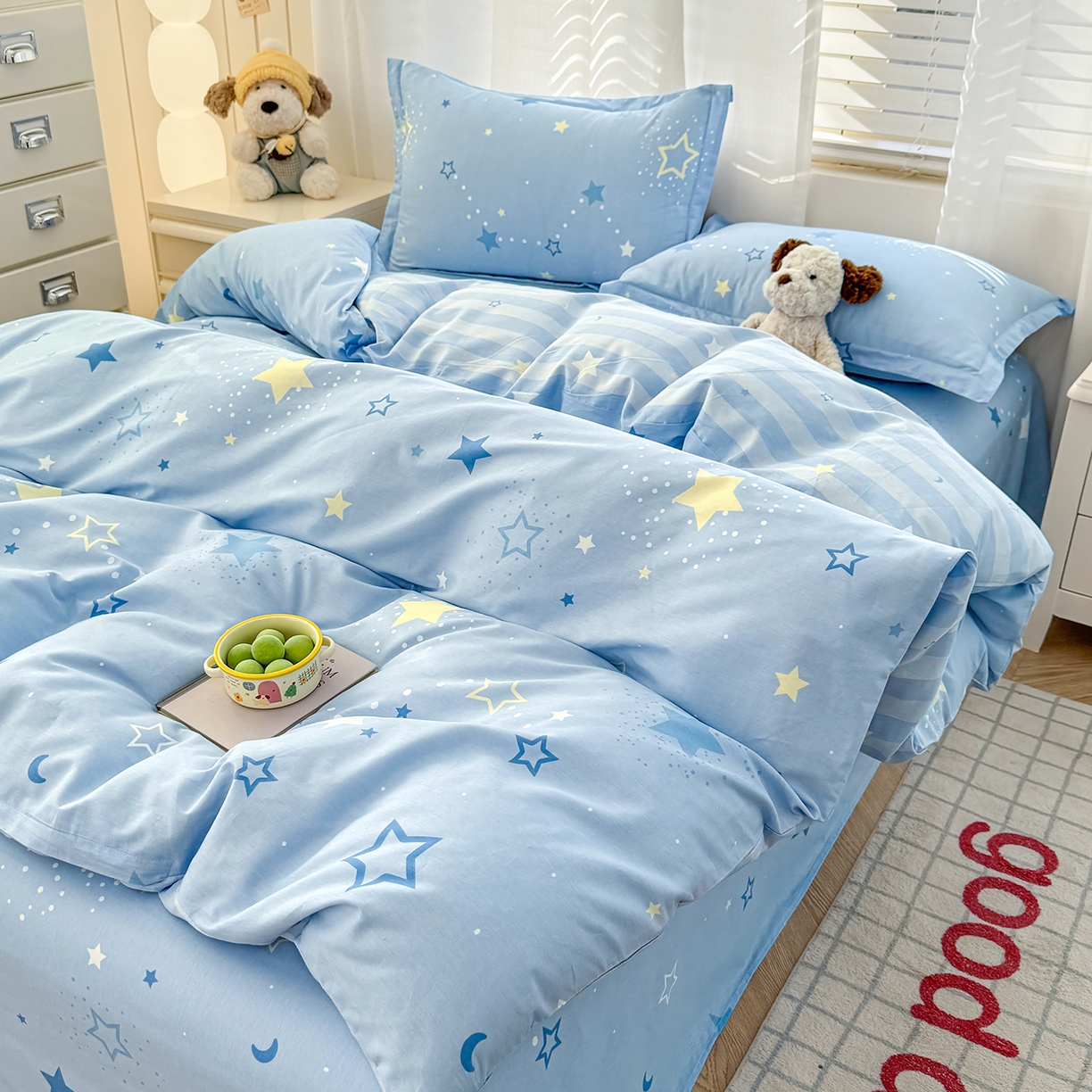 91家纺网 家纺一手货源 找家纺 尚帛 2026新款全棉品质喷气印花爆款四件套 多规格套件 单品系列-单被套 五星集