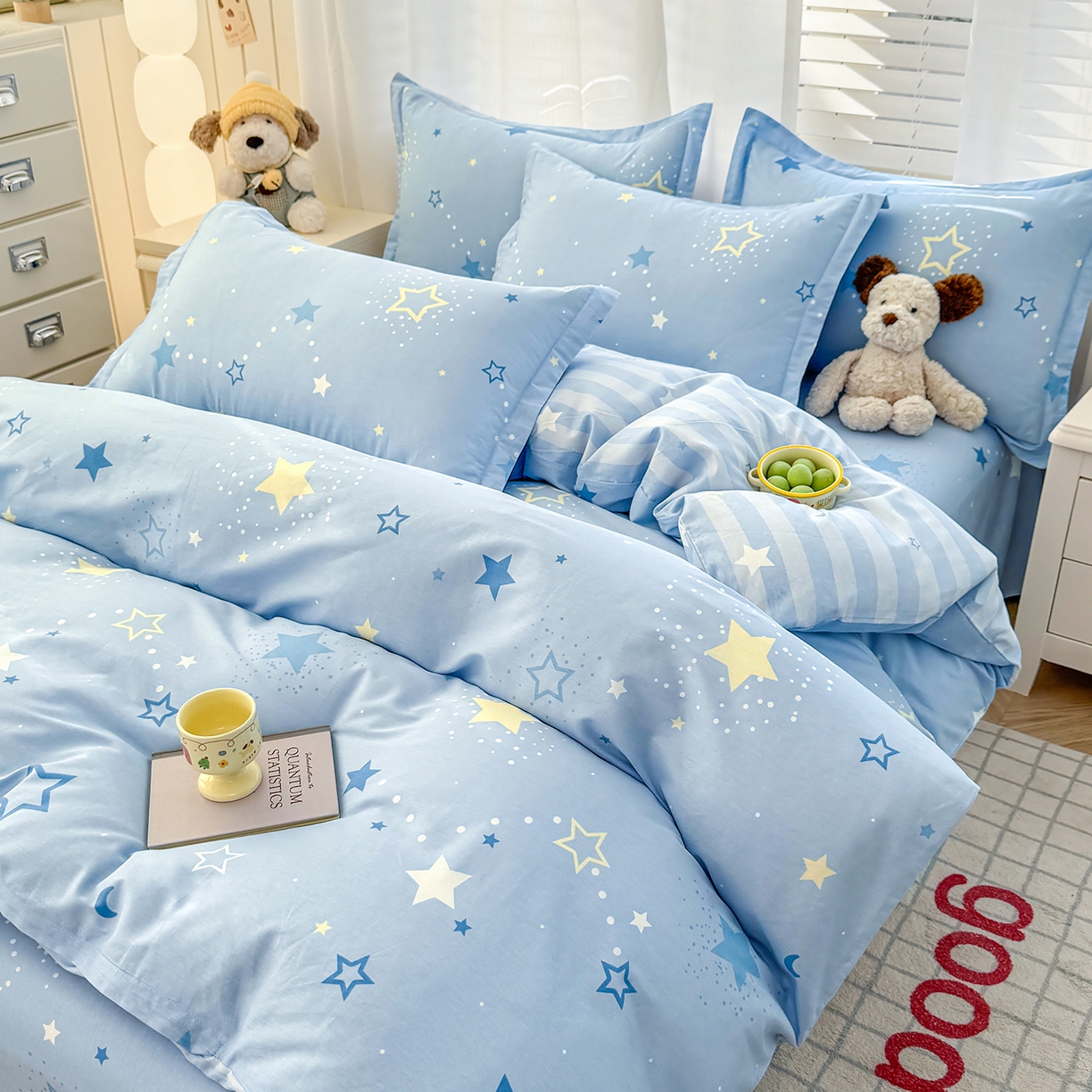 91家纺网 家纺一手货源 找家纺 尚帛 2026新款全棉品质喷气印花爆款四件套 多规格套件 单品系列-单被套 五星集