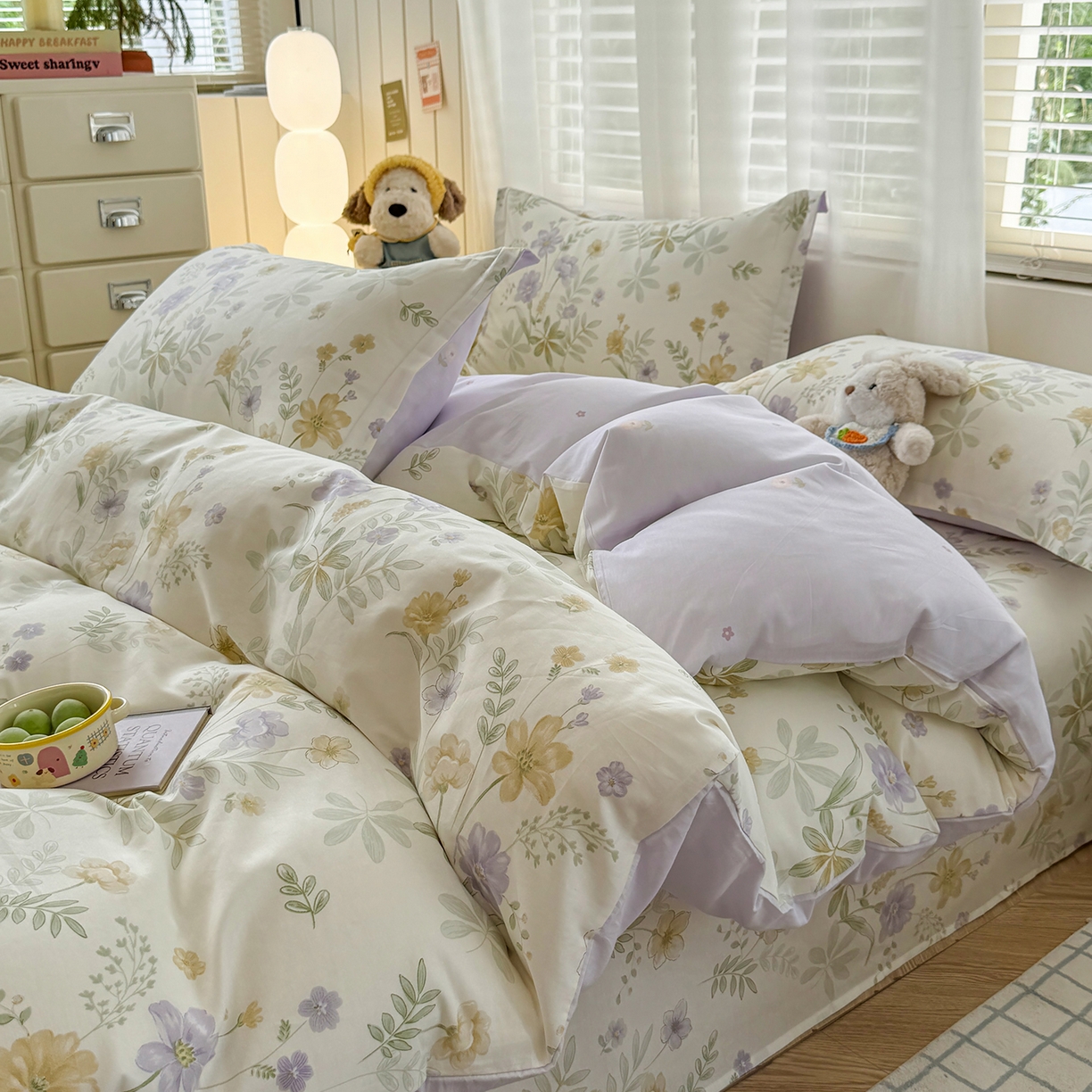 91家纺网 家纺一手货源 找家纺 尚帛 2026新款全棉品质喷气印花爆款四件套 多规格套件 单品系列-单被套 爱的花海