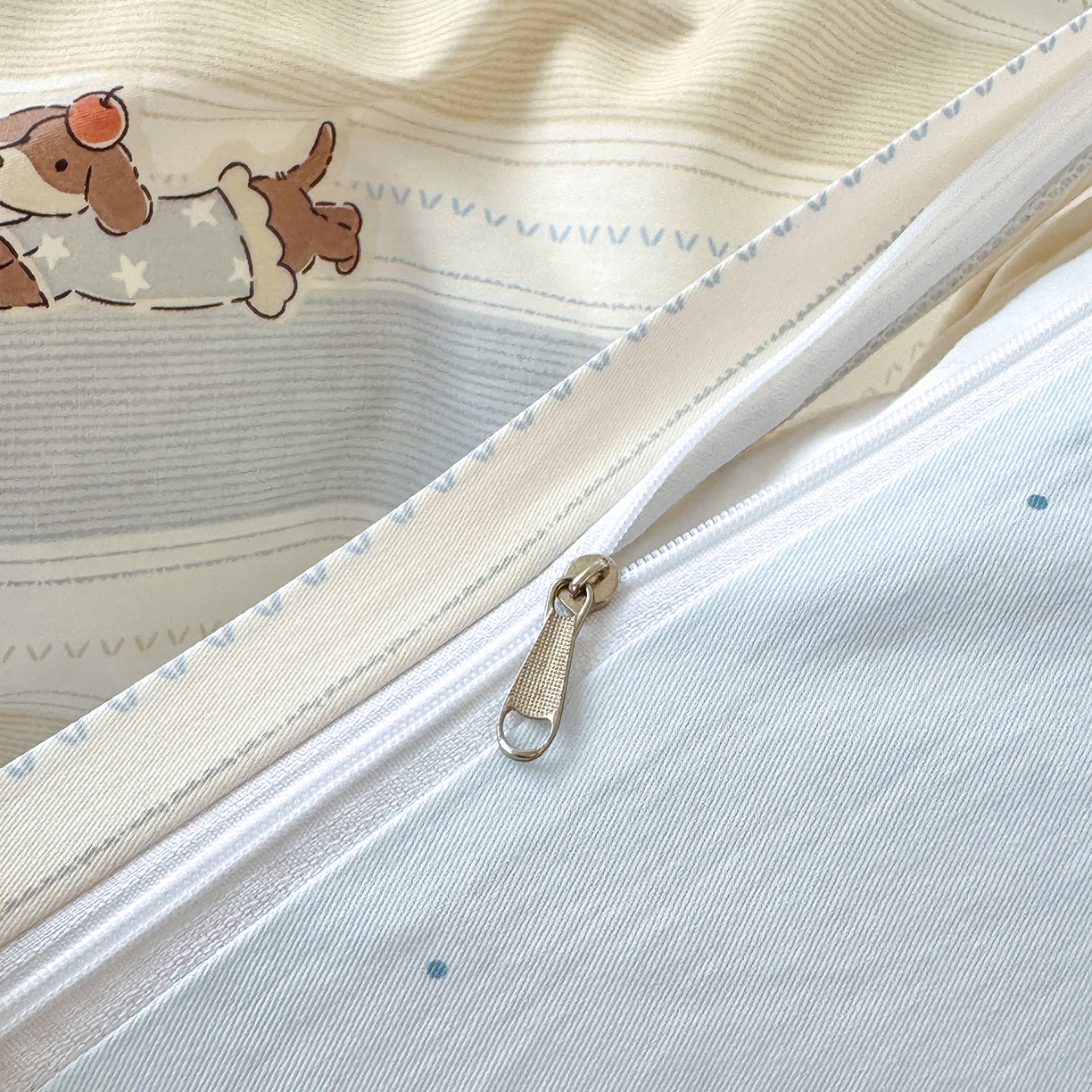 91家纺网 家纺一手货源 找家纺 尚帛 2026新款全棉品质喷气印花爆款四件套 多规格套件 单品系列-单被套 奔跑小狗