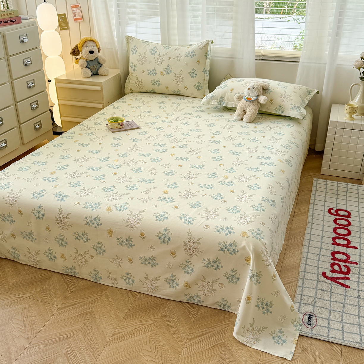 91家纺网 家纺一手货源 找家纺 尚帛 2026新款全棉品质喷气印花爆款四件套 多规格套件 单品系列-单被套 春漫庭