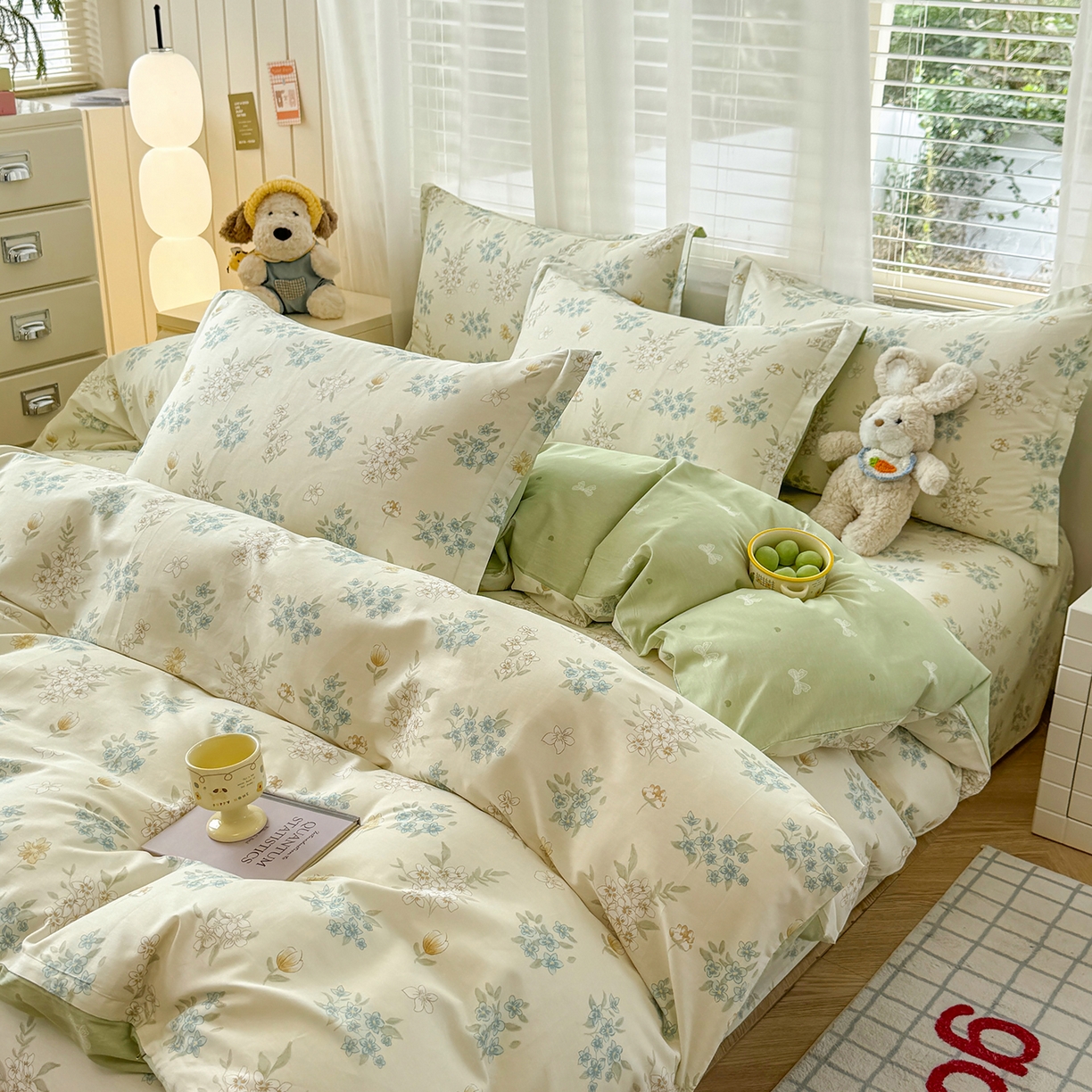 91家纺网 家纺一手货源 找家纺 尚帛 2026新款全棉品质喷气印花爆款四件套 多规格套件 单品系列-单被套 春漫庭