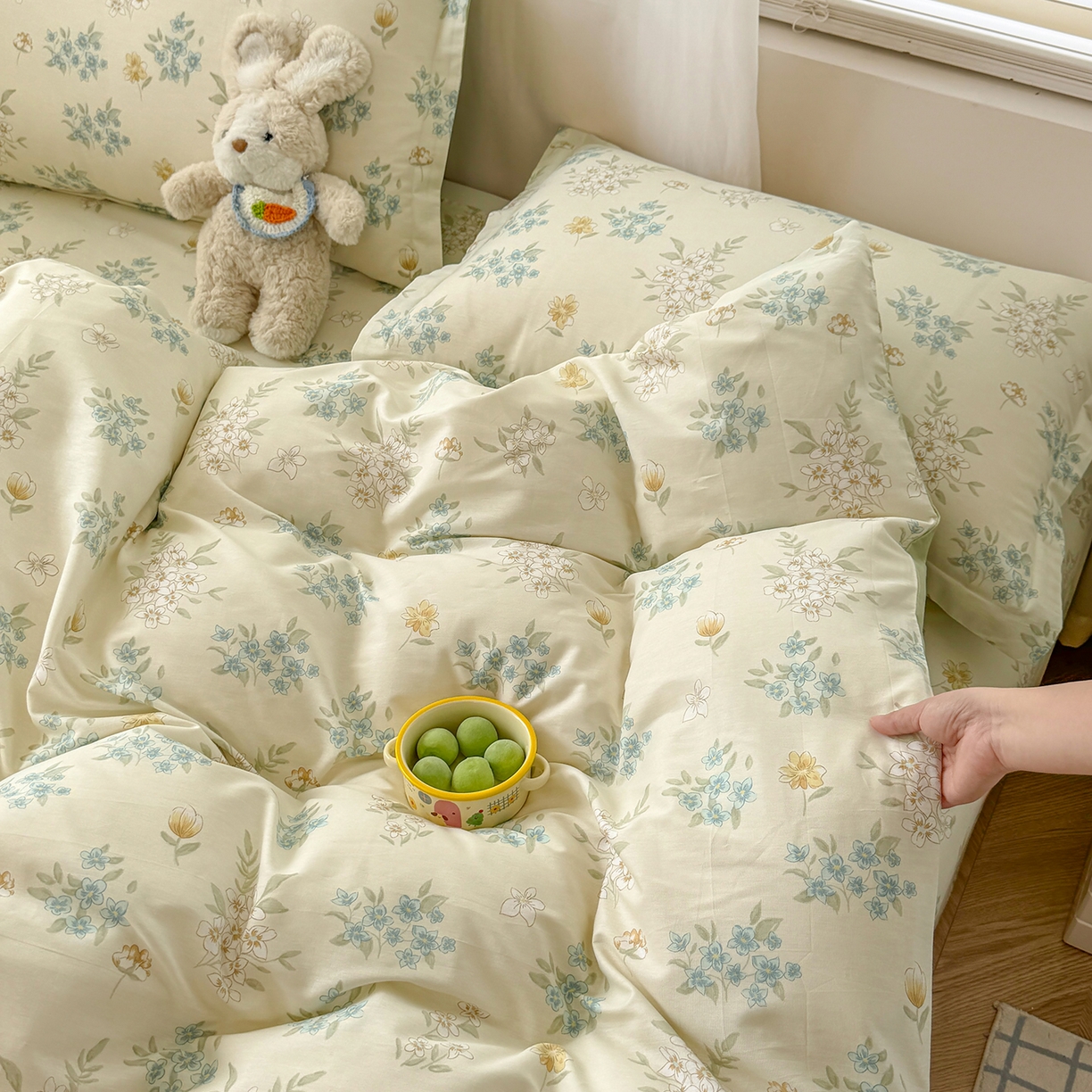 91家纺网 家纺一手货源 找家纺 尚帛 2026新款全棉品质喷气印花爆款四件套 多规格套件 单品系列-单被套 春漫庭