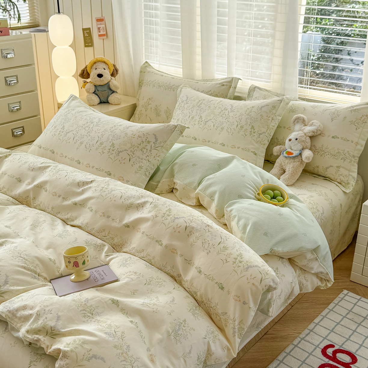 91家纺网 家纺一手货源 找家纺 尚帛 2026新款全棉品质喷气印花爆款四件套 多规格套件 单品系列-单被套 丛草集