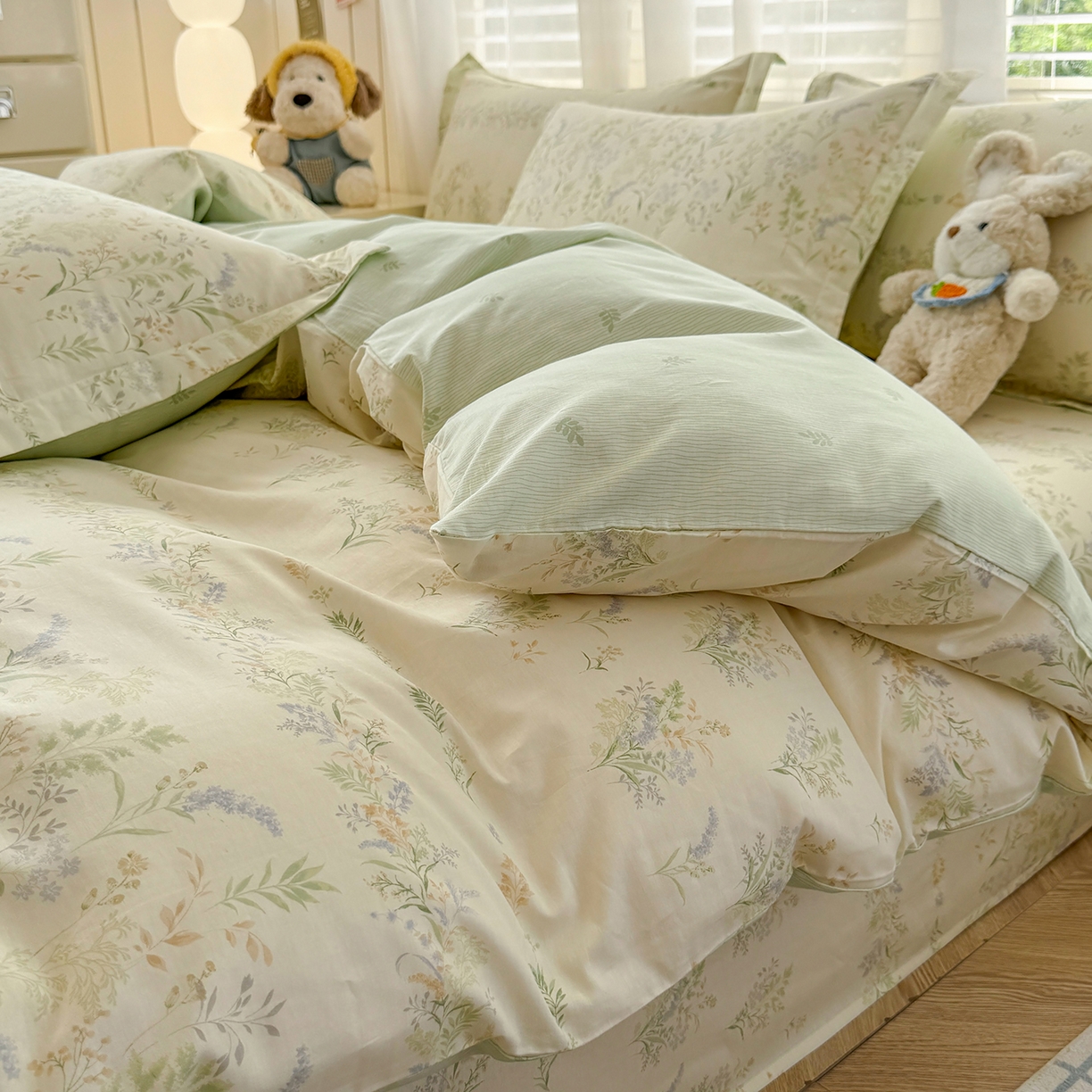 91家纺网 家纺一手货源 找家纺 尚帛 2026新款全棉品质喷气印花爆款四件套 多规格套件 单品系列-单被套 丛草集