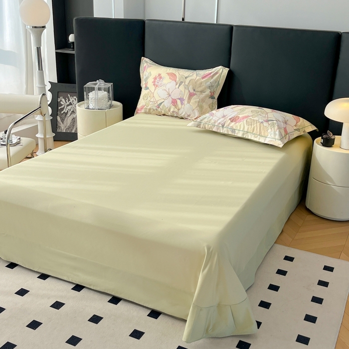 艾迪尚家纺 2026新款133X76宽幅全棉纯棉印花单品床单 床单单件 霓裳-黄