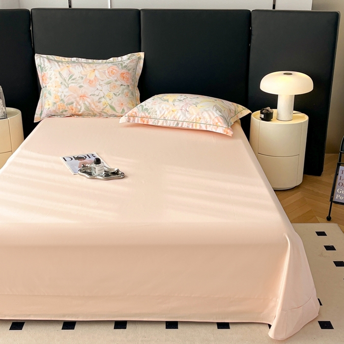 91家纺网 家纺一手货源 找家纺 艾迪尚家纺 2026新款133X76宽幅全棉纯棉印花单品床单 床单单件 悠悠仙草-绿