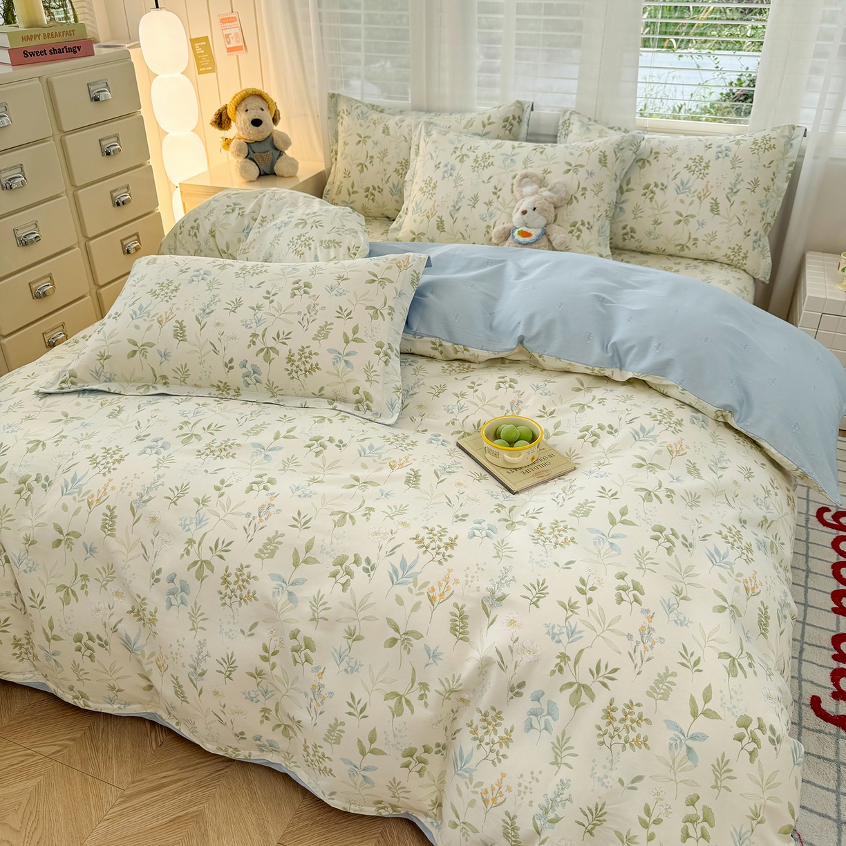 91家纺网 家纺一手货源 找家纺 尚帛 2026新款全棉品质喷气印花爆款四件套 多规格套件 单品系列-单被套 浅草繁花