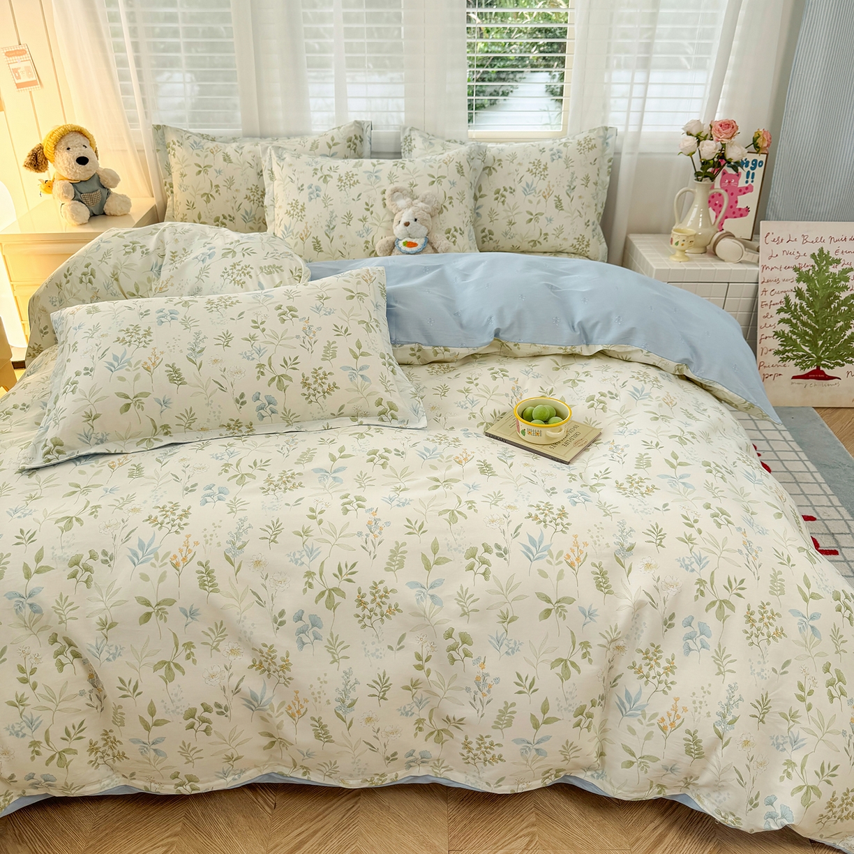 91家纺网 家纺一手货源 找家纺 尚帛 2026新款全棉品质喷气印花爆款四件套 多规格套件 单品系列-单被套 浅草繁花