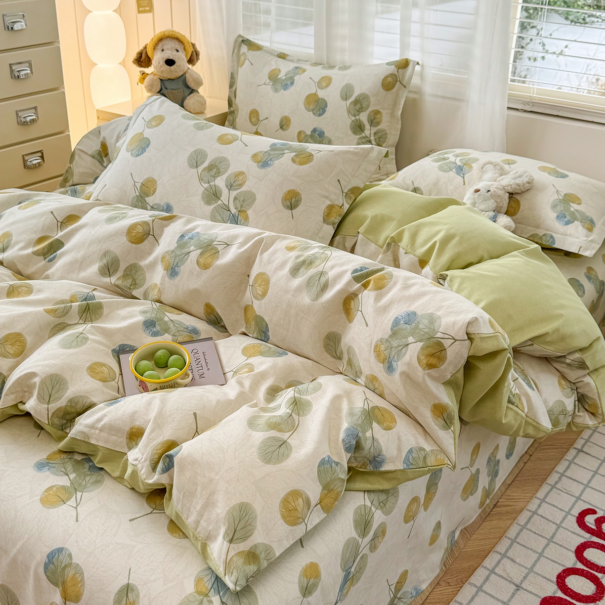 91家纺网 家纺一手货源 找家纺 尚帛 2026新款全棉品质喷气印花爆款四件套 多规格套件 单品系列-单被套 秋飘铃