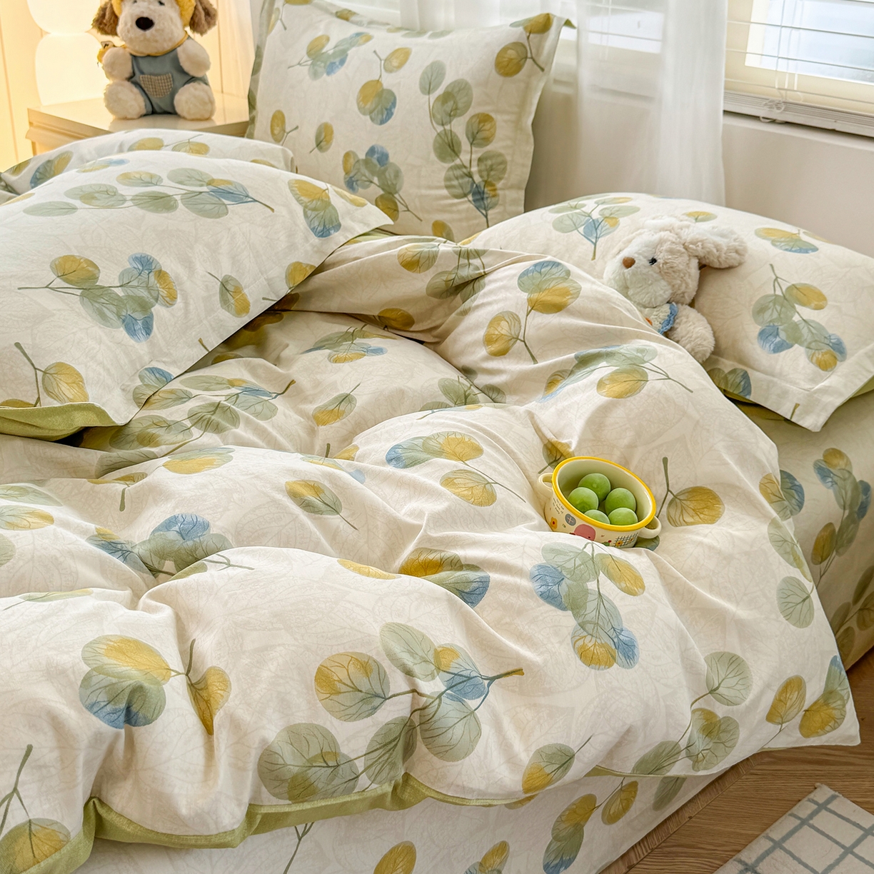 91家纺网 家纺一手货源 找家纺 尚帛 2026新款全棉品质喷气印花爆款四件套 多规格套件 单品系列-单被套 秋飘铃