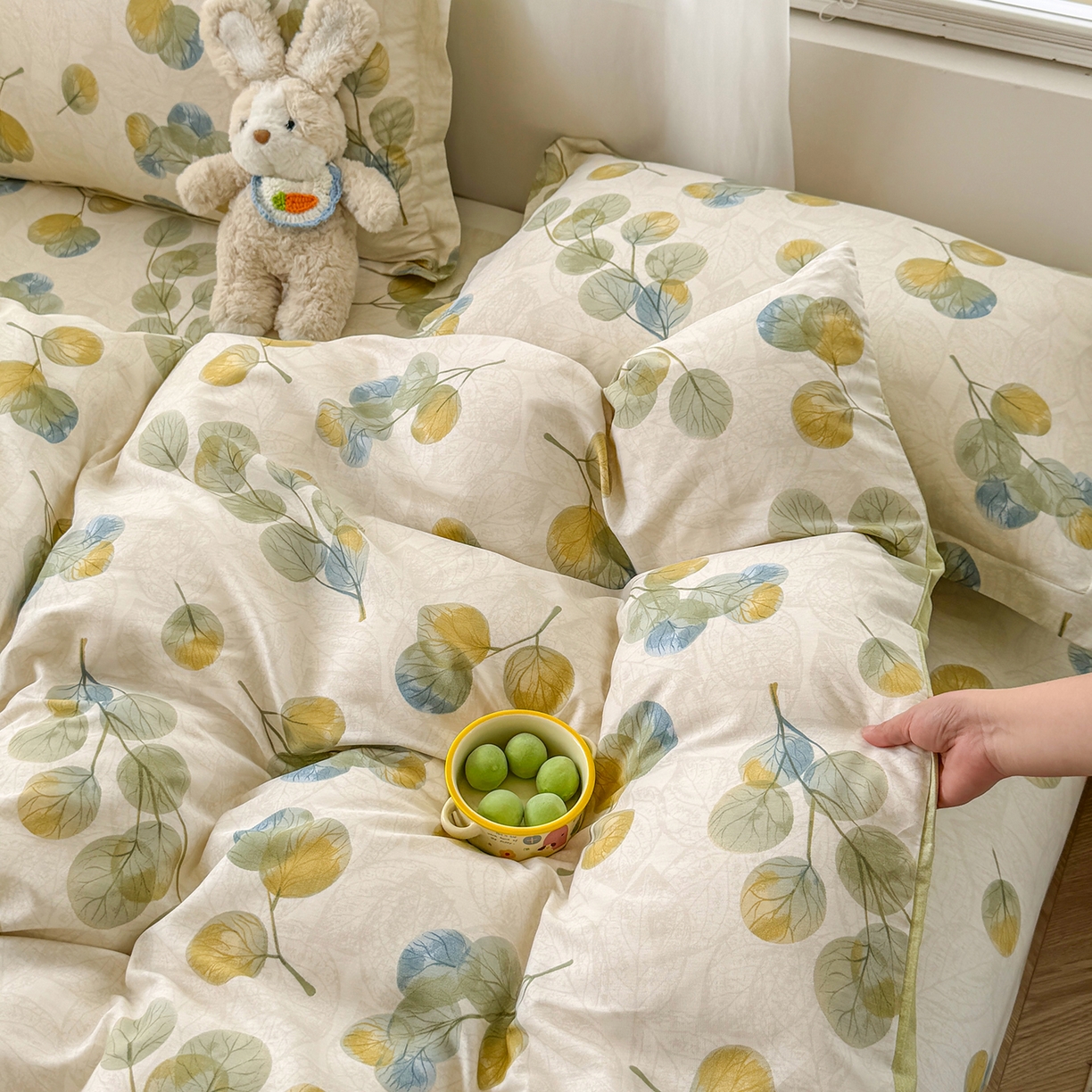 91家纺网 家纺一手货源 找家纺 尚帛 2026新款全棉品质喷气印花爆款四件套 多规格套件 单品系列-单被套 秋飘铃