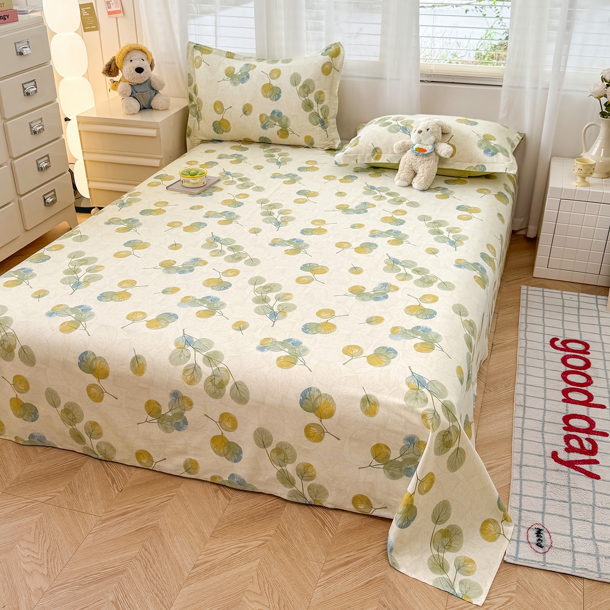 91家纺网 家纺一手货源 找家纺 尚帛 2026新款全棉品质喷气印花爆款四件套 多规格套件 单品系列-单被套 秋飘铃