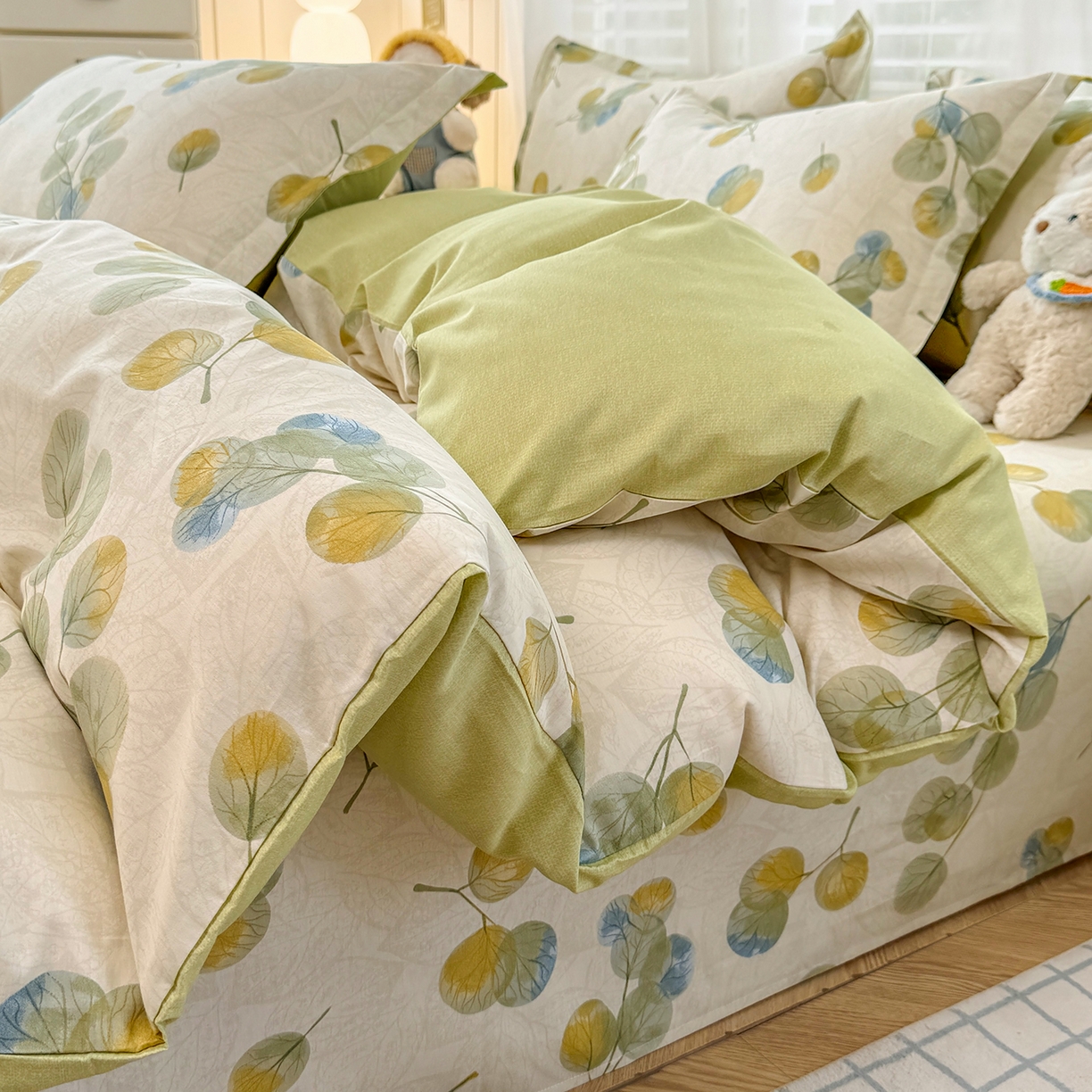 91家纺网 家纺一手货源 找家纺 尚帛 2026新款全棉品质喷气印花爆款四件套 多规格套件 单品系列-单被套 秋飘铃