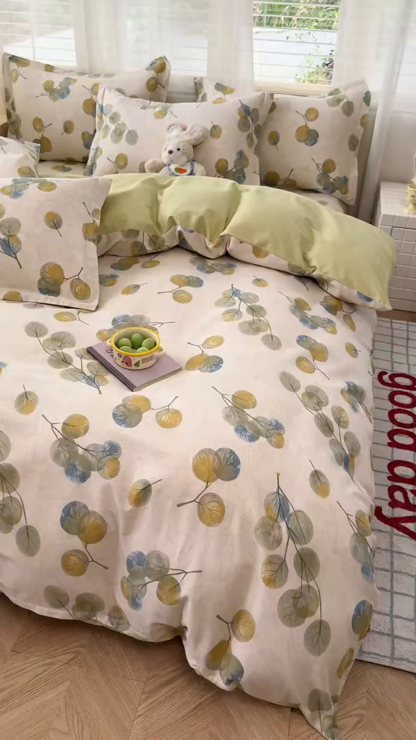 91家纺网 家纺一手货源 找家纺 尚帛 2026新款全棉品质喷气印花爆款四件套 多规格套件 单品系列-单被套 秋飘铃