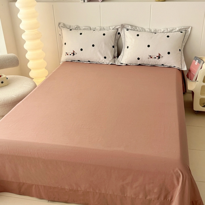 91家纺网 家纺一手货源 找家纺 艾迪尚家纺 2026新款133X76宽幅全棉纯棉印花单品床单 床单单件 芝士狗