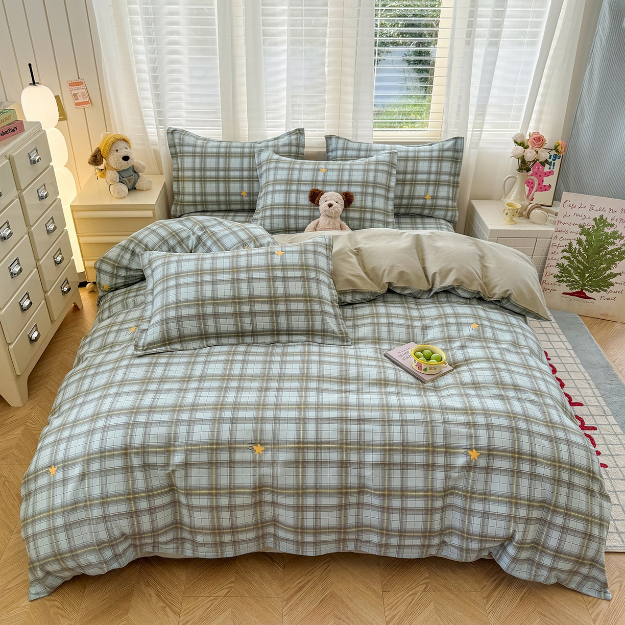 尚帛 2026新款全棉品质喷气印花爆款四件套 多规格套件 单品系列-单被套 闪耀的星