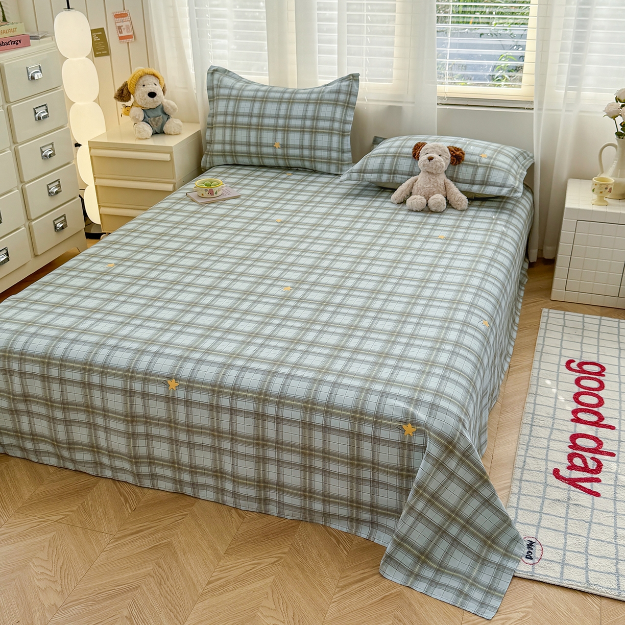 91家纺网 家纺一手货源 找家纺 尚帛 2026新款全棉品质喷气印花爆款四件套 多规格套件 单品系列-单被套 闪耀的星