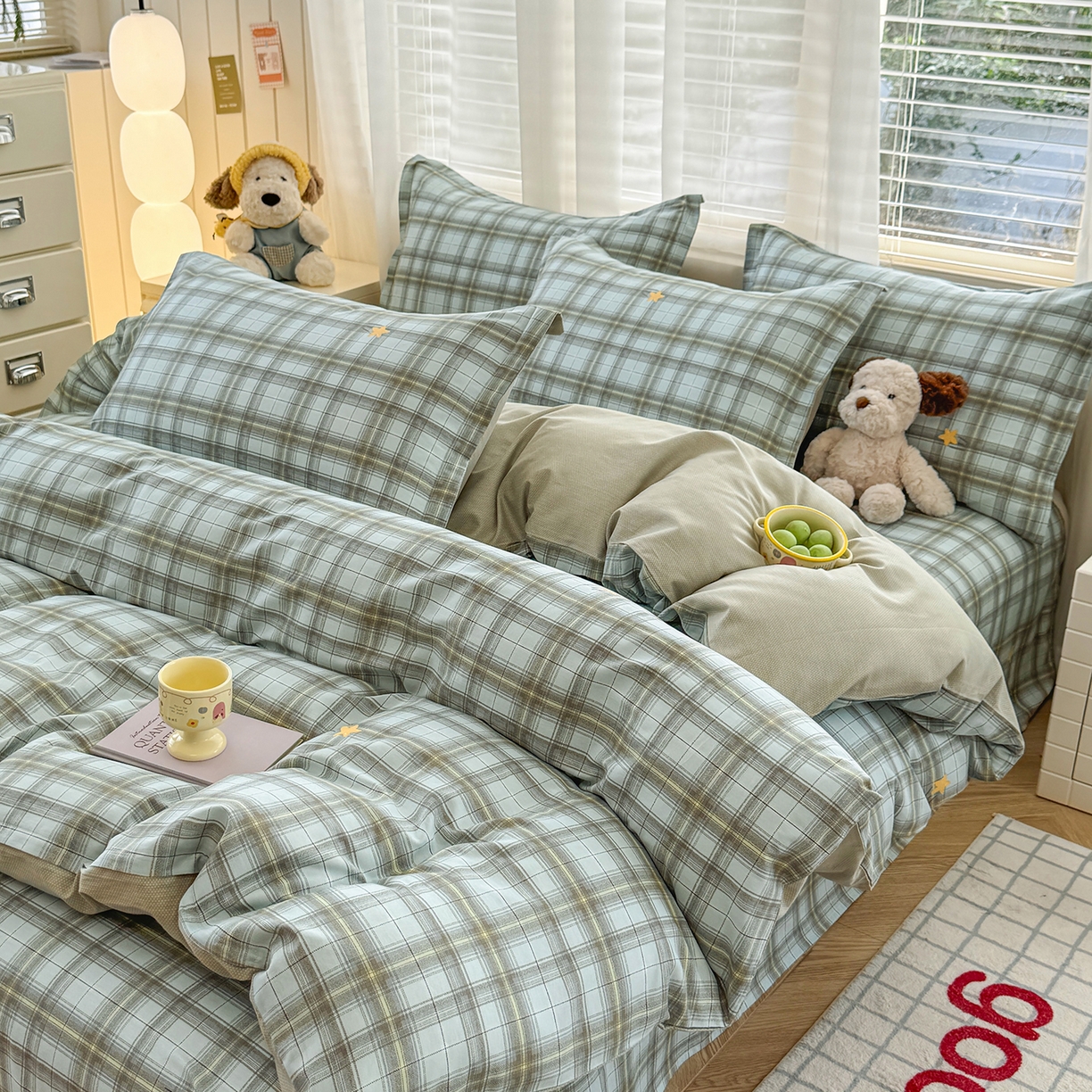 91家纺网 家纺一手货源 找家纺 尚帛 2026新款全棉品质喷气印花爆款四件套 多规格套件 单品系列-单被套 闪耀的星