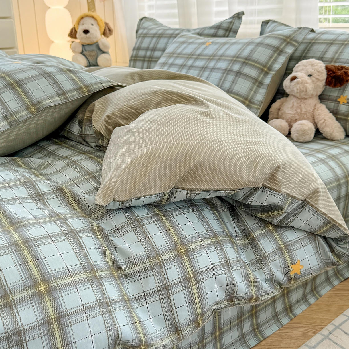 91家纺网 家纺一手货源 找家纺 尚帛 2026新款全棉品质喷气印花爆款四件套 多规格套件 单品系列-单被套 闪耀的星