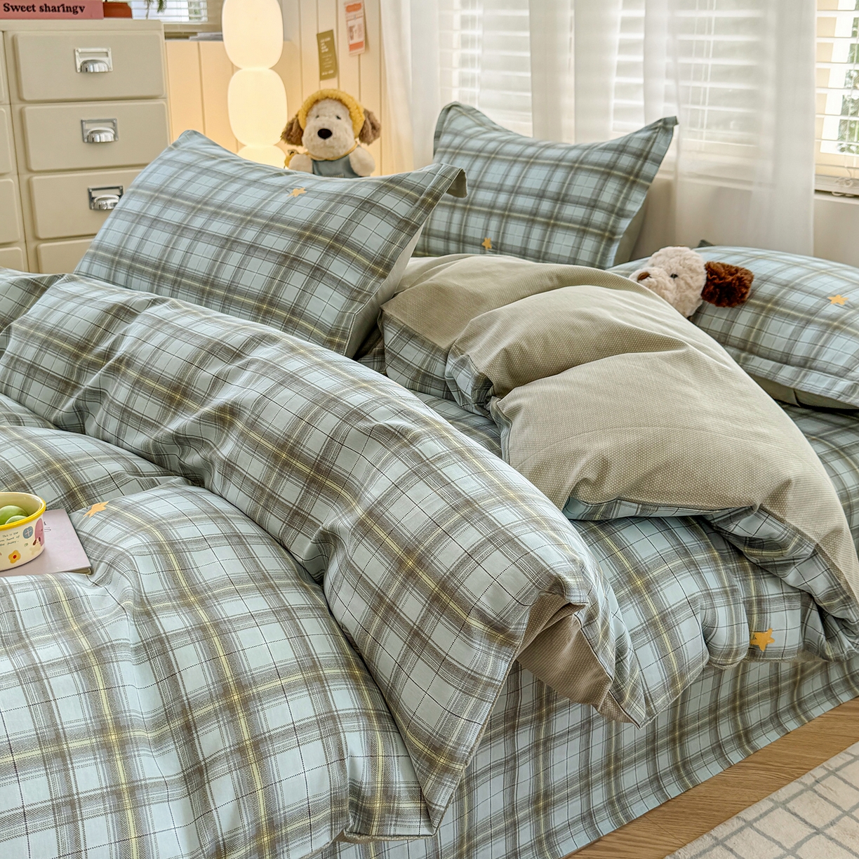 91家纺网 家纺一手货源 找家纺 尚帛 2026新款全棉品质喷气印花爆款四件套 多规格套件 单品系列-单被套 闪耀的星