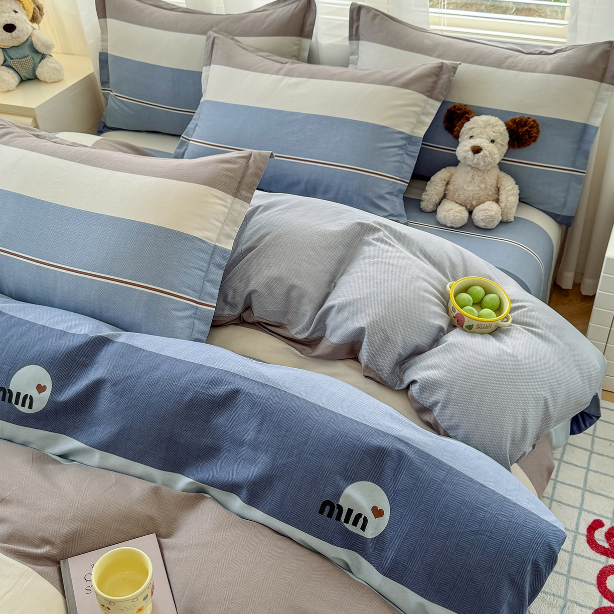 91家纺网 家纺一手货源 找家纺 尚帛 2026新款全棉品质喷气印花爆款四件套 多规格套件 单品系列-单被套 时尚慕斯