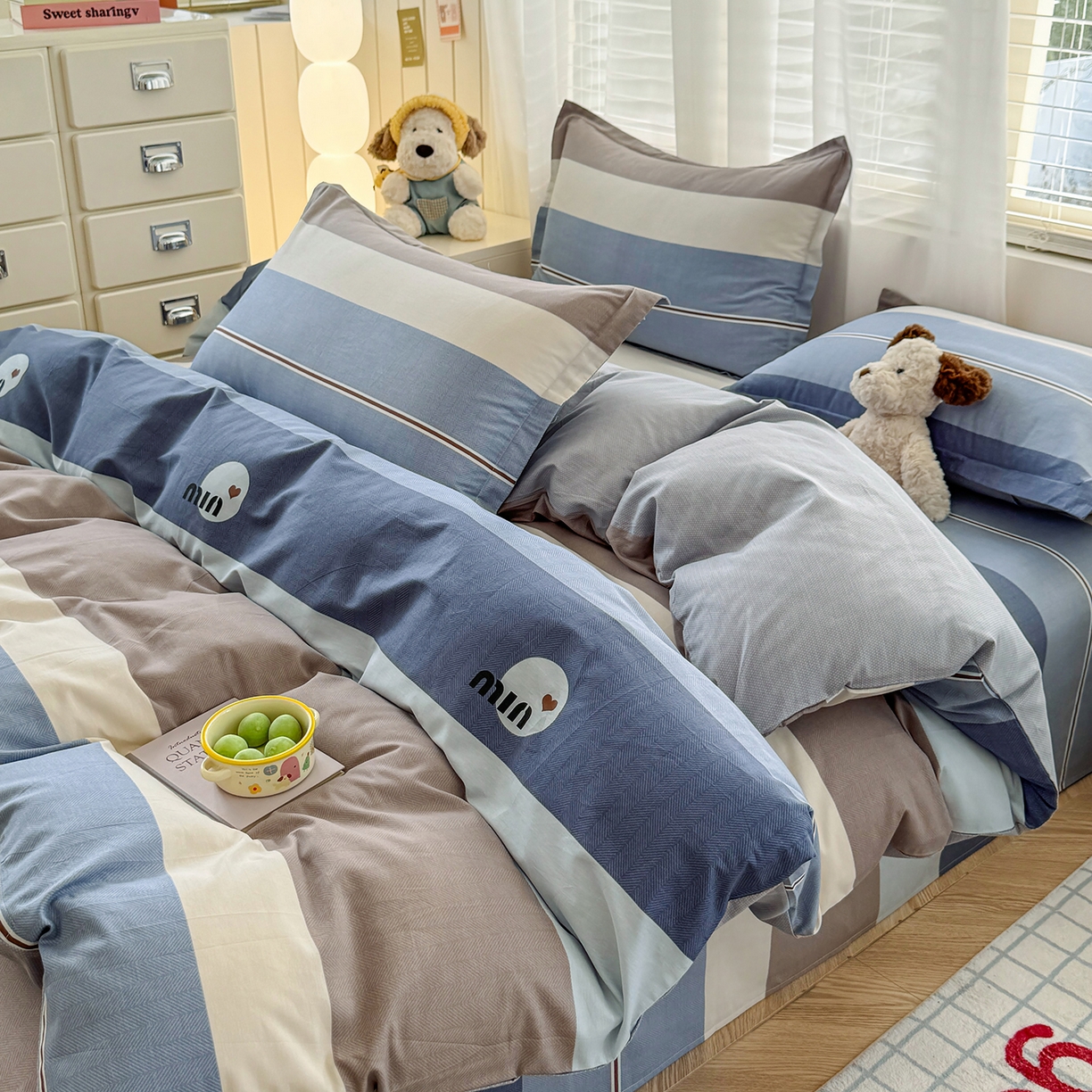 91家纺网 家纺一手货源 找家纺 尚帛 2026新款全棉品质喷气印花爆款四件套 多规格套件 单品系列-单被套 时尚慕斯