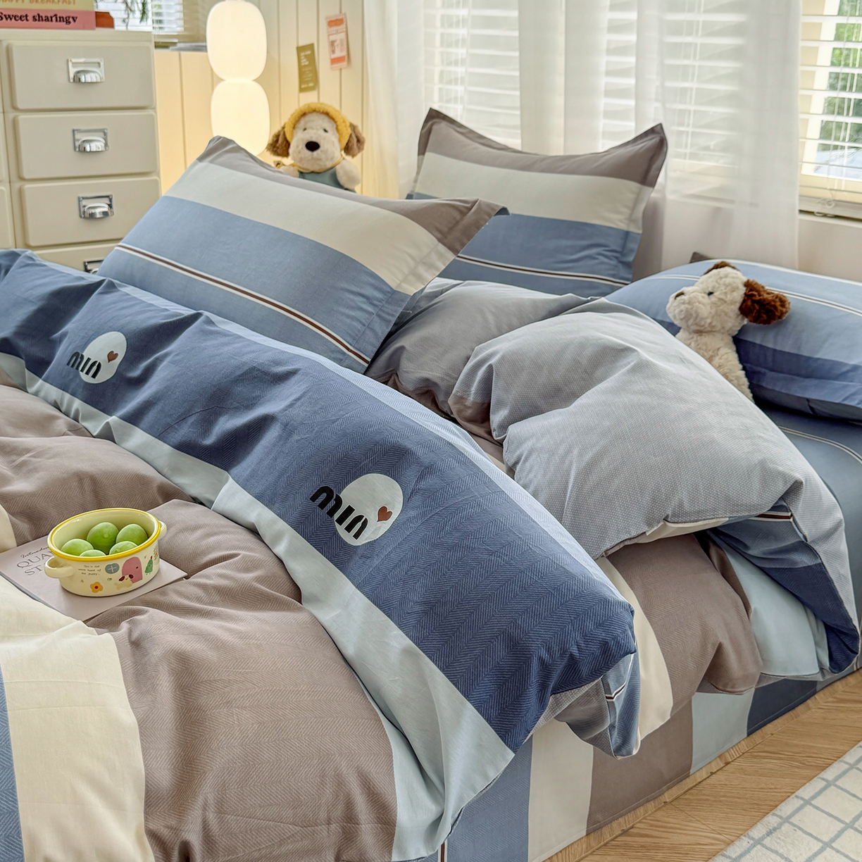 91家纺网 家纺一手货源 找家纺 尚帛 2026新款全棉品质喷气印花爆款四件套 多规格套件 单品系列-单被套 时尚慕斯