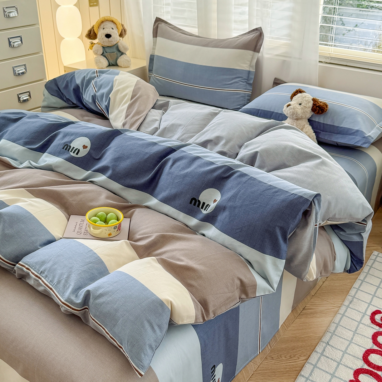 91家纺网 家纺一手货源 找家纺 尚帛 2026新款全棉品质喷气印花爆款四件套 多规格套件 单品系列-单被套 时尚慕斯