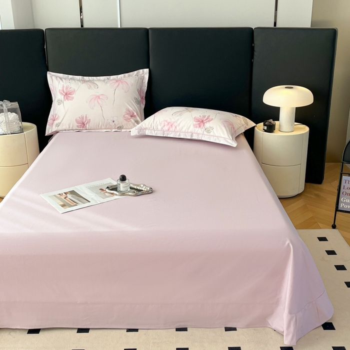 91家纺网 家纺一手货源 找家纺 艾迪尚家纺 2026新款133X76宽幅全棉纯棉印花单品床单 床单单件 盛夏-紫