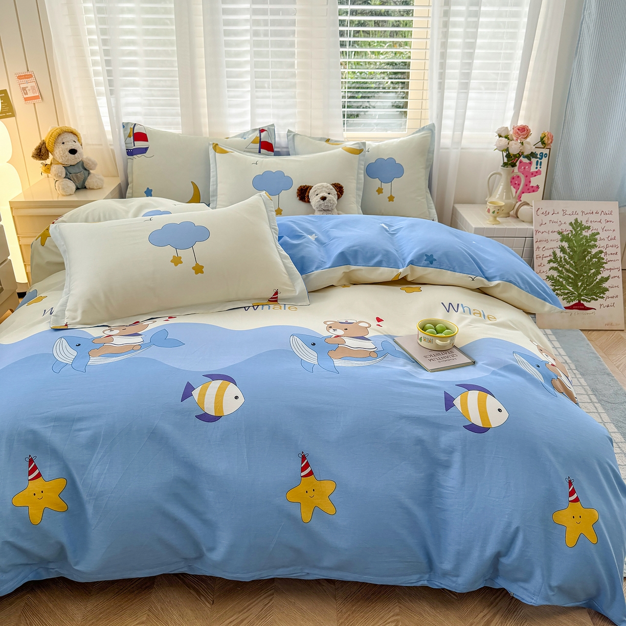 91家纺网 家纺一手货源 找家纺 尚帛 2026新款全棉品质喷气印花爆款四件套 多规格套件 单品系列-单被套 水上乐园