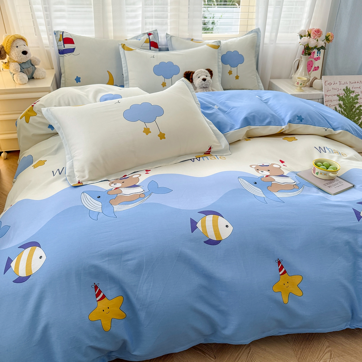 91家纺网 家纺一手货源 找家纺 尚帛 2026新款全棉品质喷气印花爆款四件套 多规格套件 单品系列-单被套 水上乐园