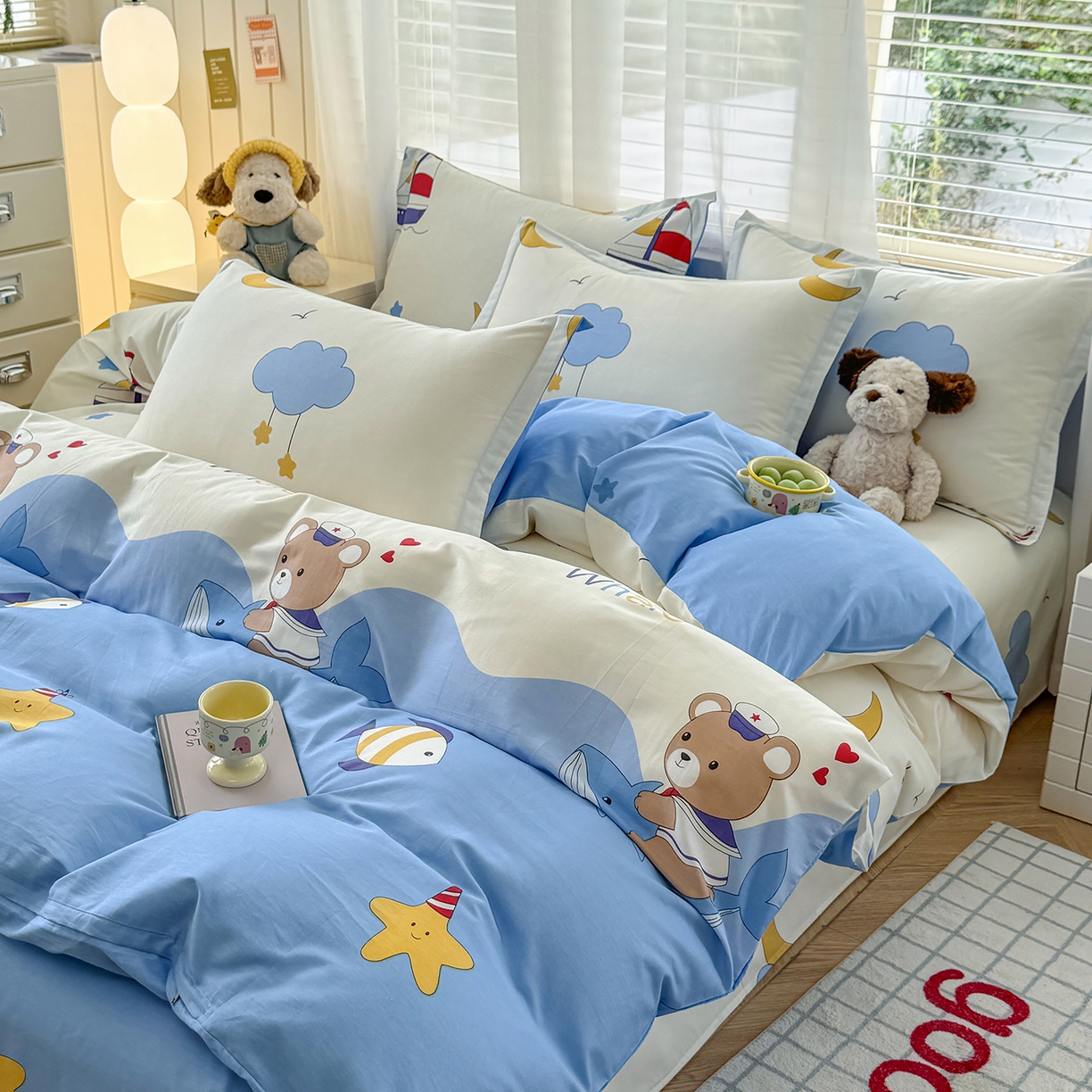 91家纺网 家纺一手货源 找家纺 尚帛 2026新款全棉品质喷气印花爆款四件套 多规格套件 单品系列-单被套 水上乐园