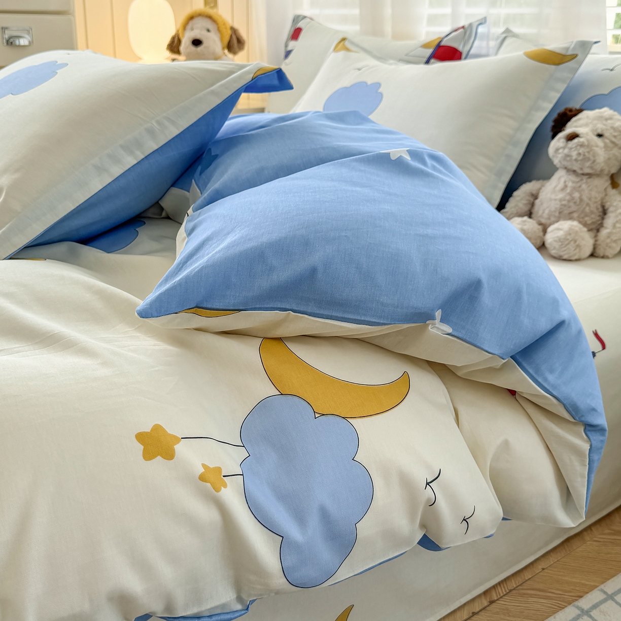 91家纺网 家纺一手货源 找家纺 尚帛 2026新款全棉品质喷气印花爆款四件套 多规格套件 单品系列-单被套 水上乐园