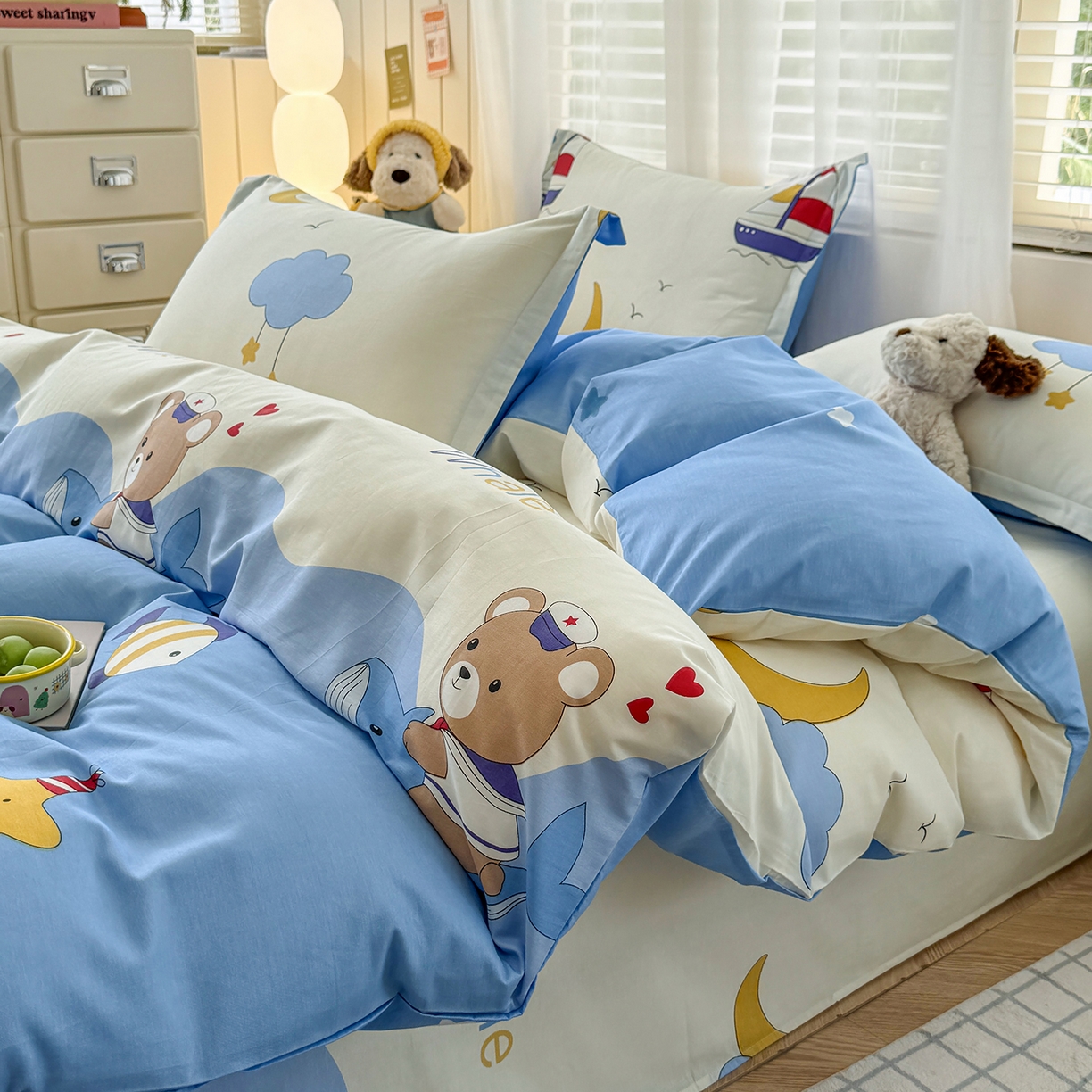 91家纺网 家纺一手货源 找家纺 尚帛 2026新款全棉品质喷气印花爆款四件套 多规格套件 单品系列-单被套 水上乐园