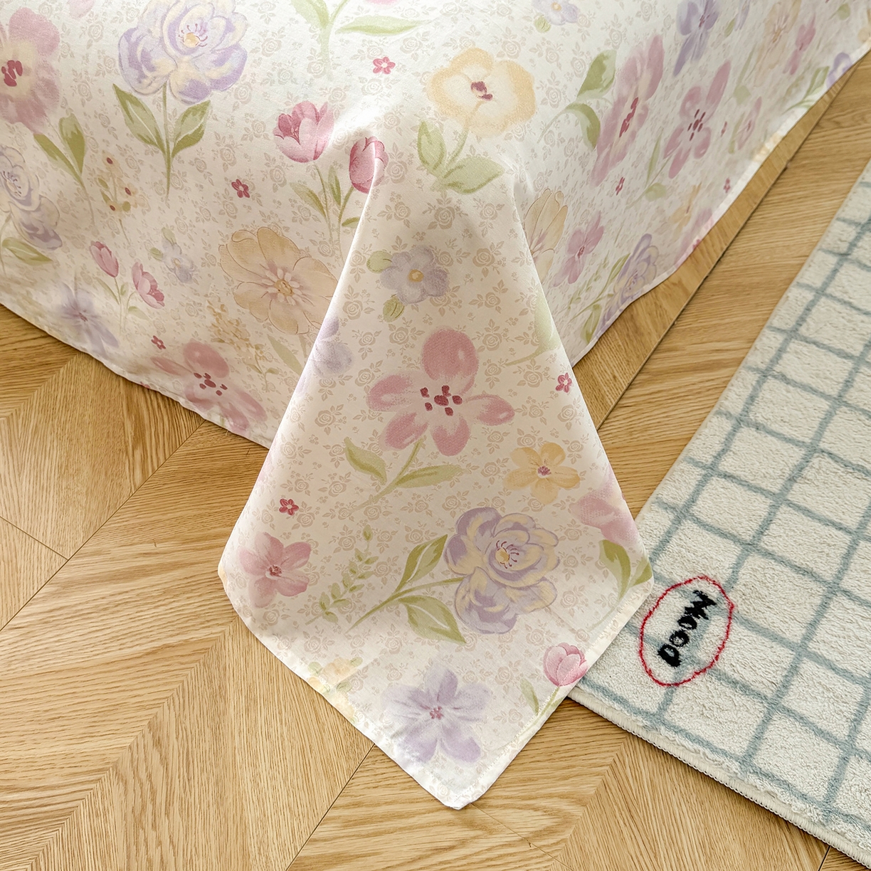 91家纺网 家纺一手货源 找家纺 尚帛 2026新款全棉品质喷气印花爆款四件套 多规格套件 单品系列-单被套 甜心花朵