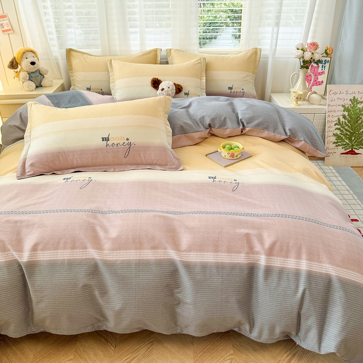 91家纺网 家纺一手货源 找家纺 尚帛 2026新款全棉品质喷气印花爆款四件套 多规格套件 单品系列-单被套 协奏曲-红