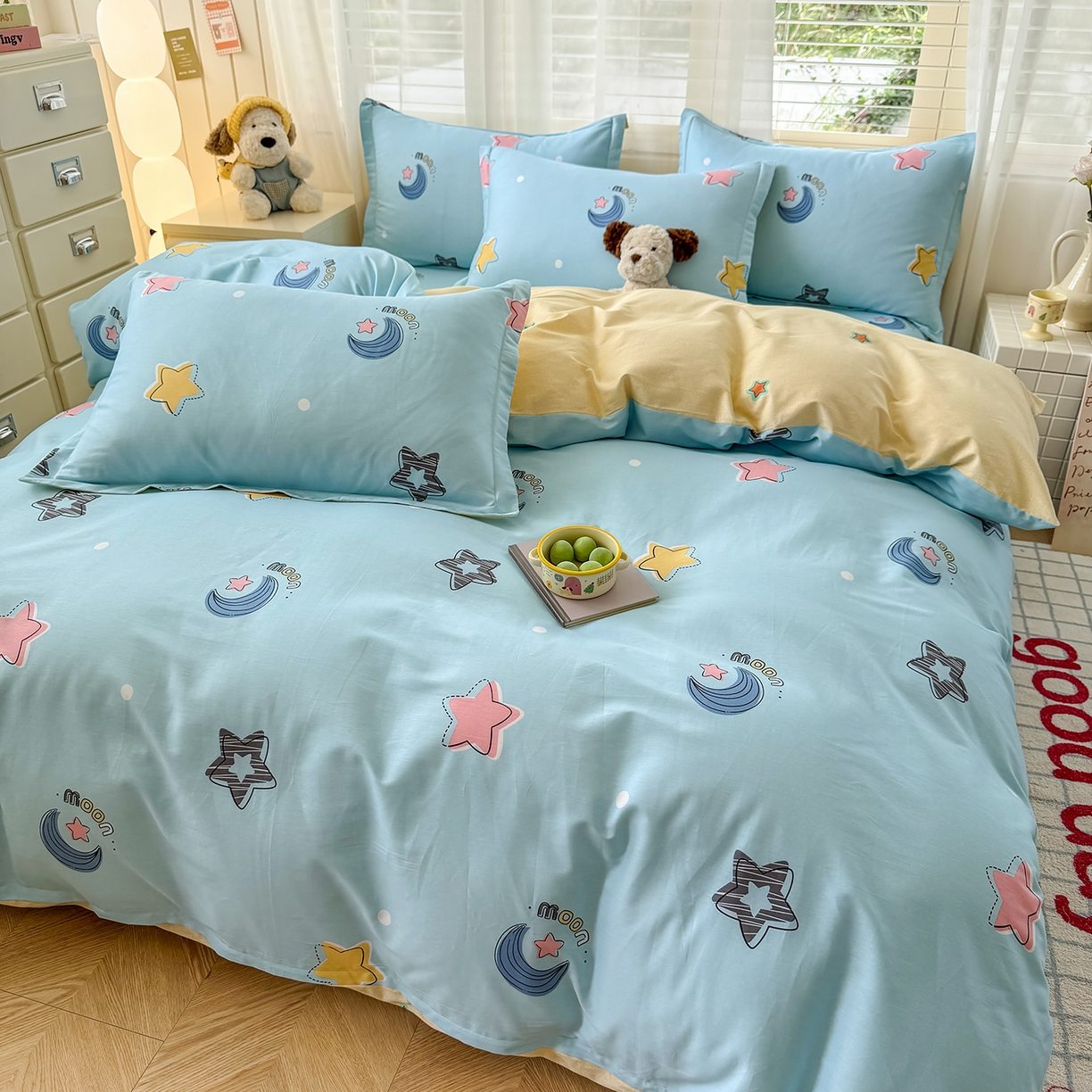 91家纺网 家纺一手货源 找家纺 尚帛 2026新款全棉品质喷气印花爆款四件套 多规格套件 单品系列-单被套 星梦想