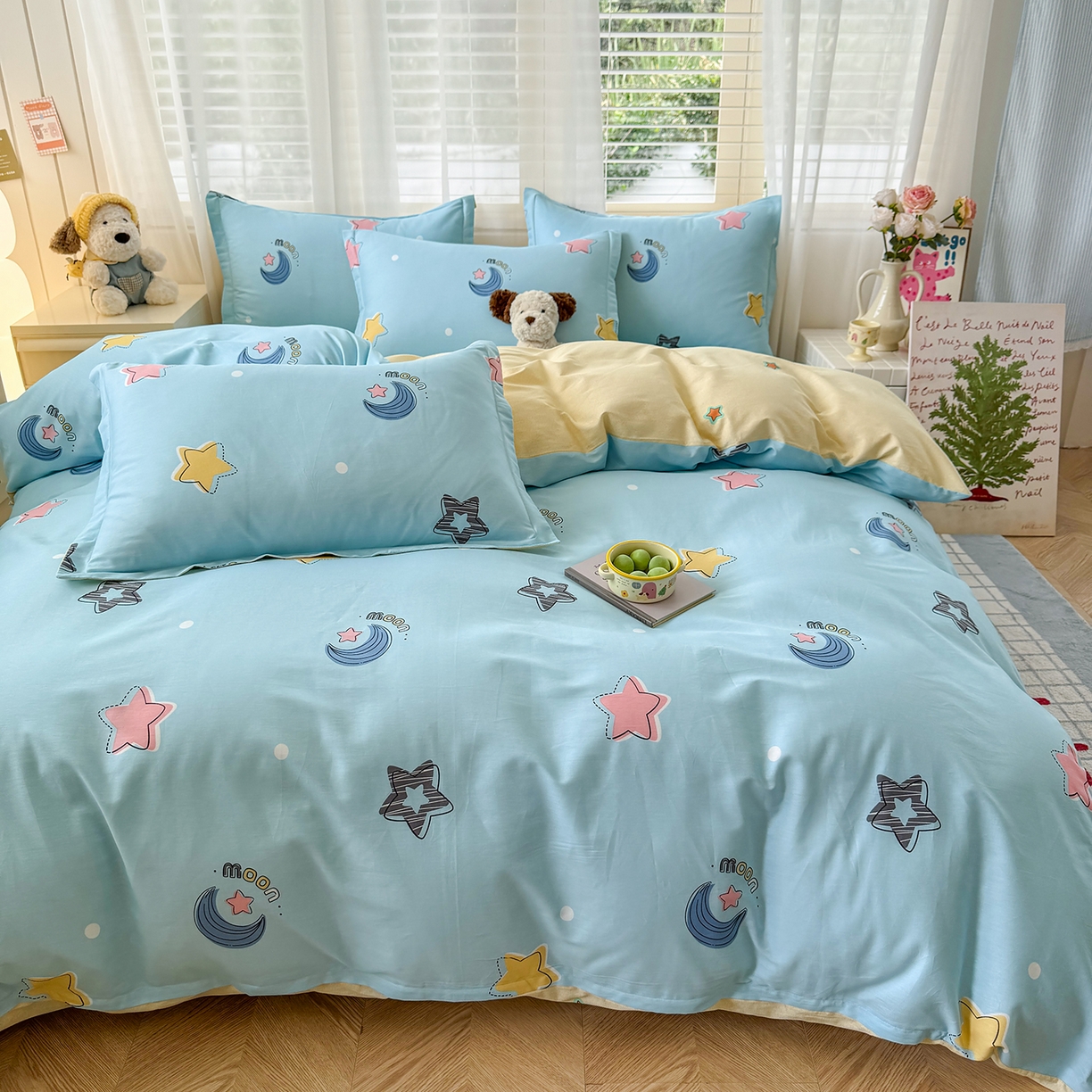 91家纺网 家纺一手货源 找家纺 尚帛 2026新款全棉品质喷气印花爆款四件套 多规格套件 单品系列-单被套 星梦想