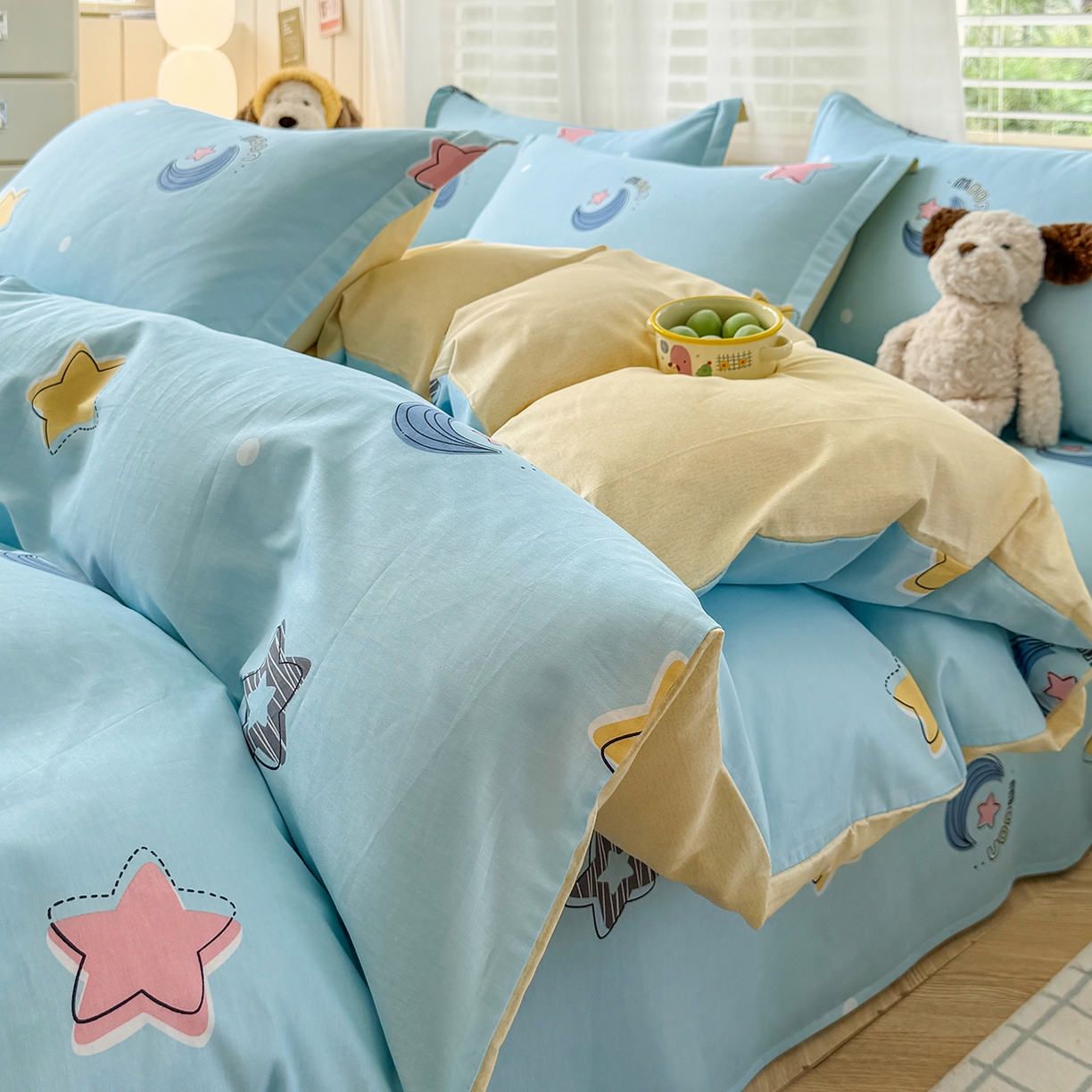 91家纺网 家纺一手货源 找家纺 尚帛 2026新款全棉品质喷气印花爆款四件套 多规格套件 单品系列-单被套 星梦想