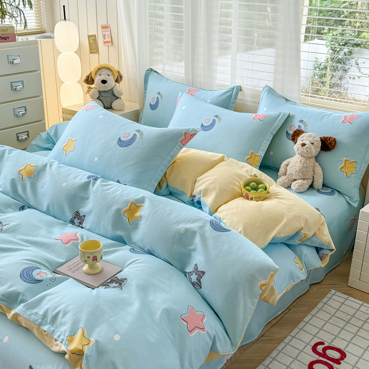 91家纺网 家纺一手货源 找家纺 尚帛 2026新款全棉品质喷气印花爆款四件套 多规格套件 单品系列-单被套 星梦想