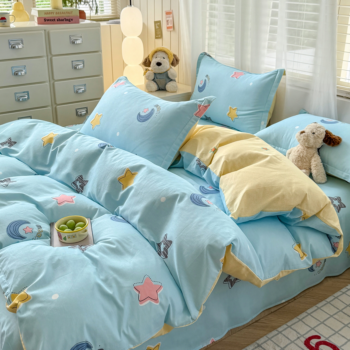 91家纺网 家纺一手货源 找家纺 尚帛 2026新款全棉品质喷气印花爆款四件套 多规格套件 单品系列-单被套 星梦想