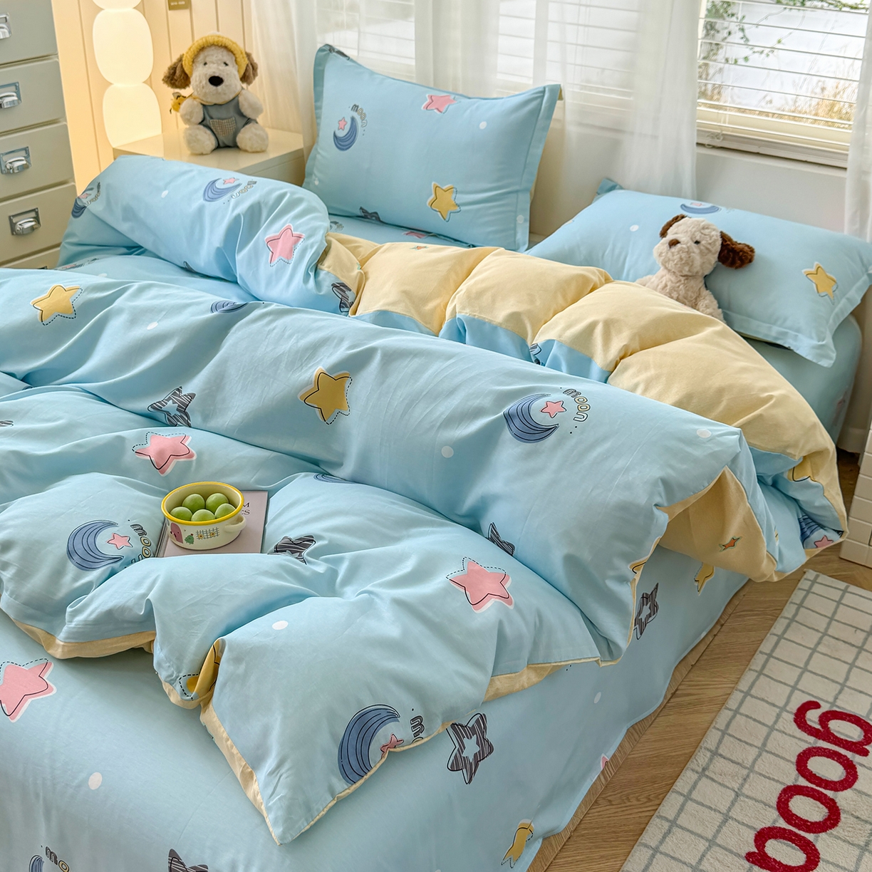 91家纺网 家纺一手货源 找家纺 尚帛 2026新款全棉品质喷气印花爆款四件套 多规格套件 单品系列-单被套 星梦想