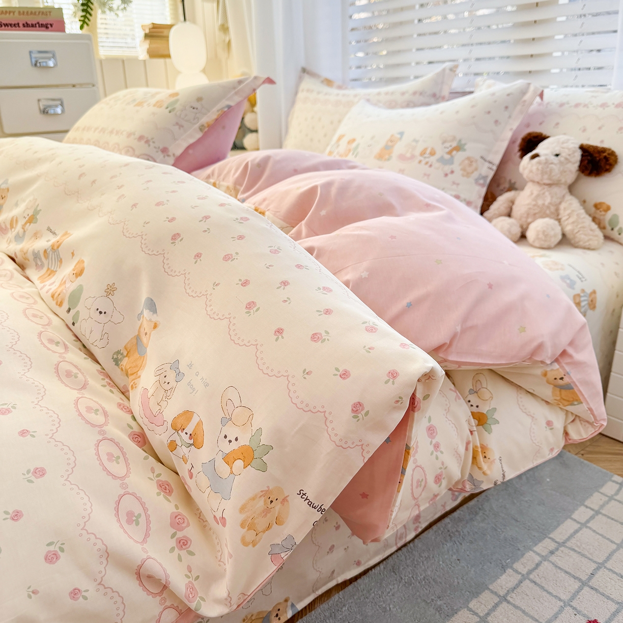 91家纺网 家纺一手货源 找家纺 （总）尚帛 2026新款全棉品质喷气印花爆款四件套 多规格套件 单品系列-四件套