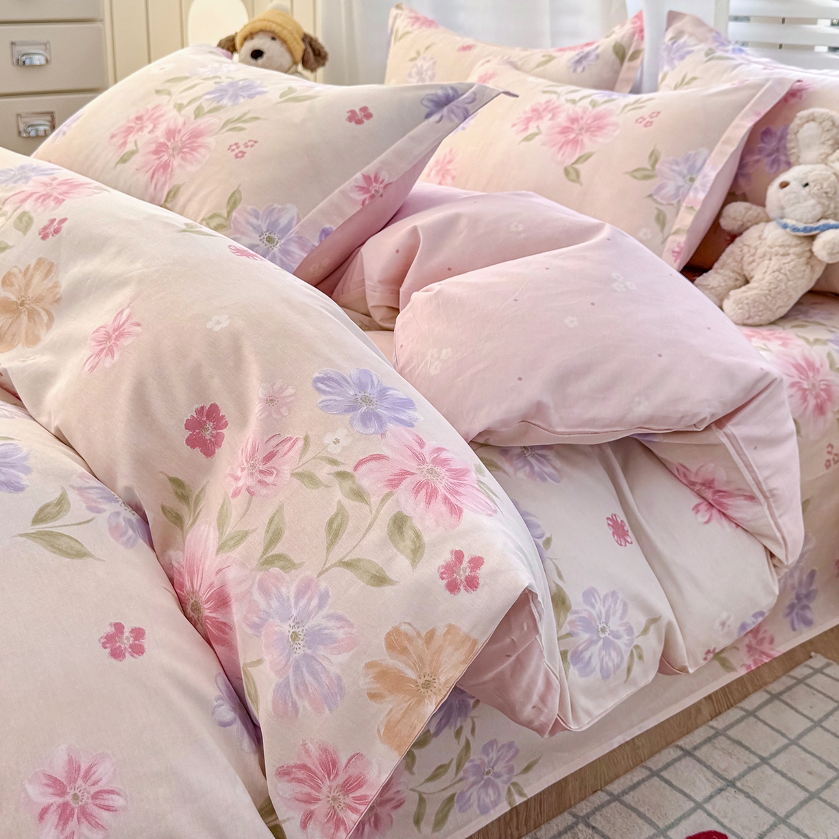 91家纺网 家纺一手货源 找家纺 （总）尚帛 2026新款全棉品质喷气印花爆款四件套 多规格套件 单品系列-四件套